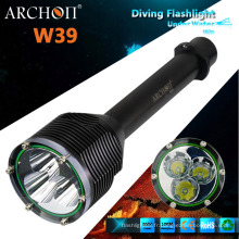 Torche professionnelle à la plongée LED, lampe de poche de plongée militaire W39 (CE, RoHS)